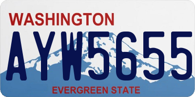 WA license plate AYW5655