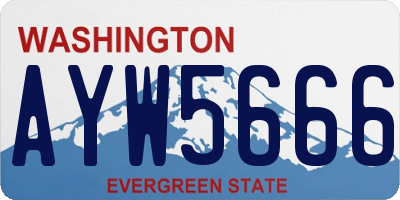 WA license plate AYW5666