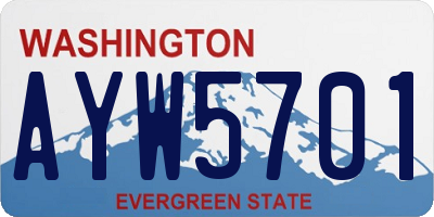 WA license plate AYW5701