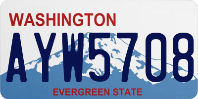 WA license plate AYW5708