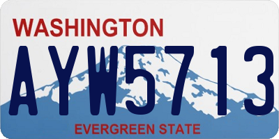 WA license plate AYW5713