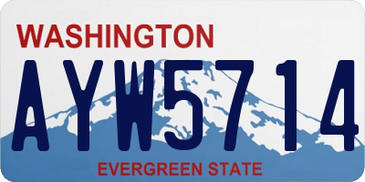 WA license plate AYW5714