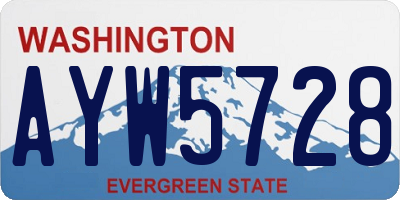 WA license plate AYW5728