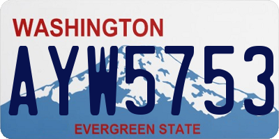 WA license plate AYW5753