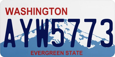 WA license plate AYW5773