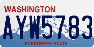 WA license plate AYW5783