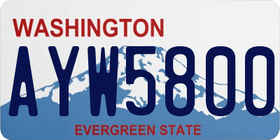 WA license plate AYW5800