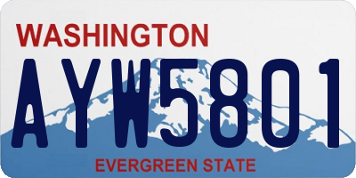 WA license plate AYW5801