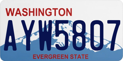 WA license plate AYW5807