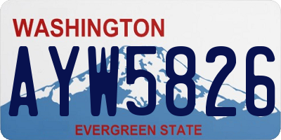 WA license plate AYW5826