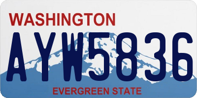 WA license plate AYW5836