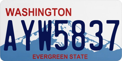 WA license plate AYW5837