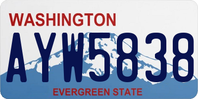 WA license plate AYW5838