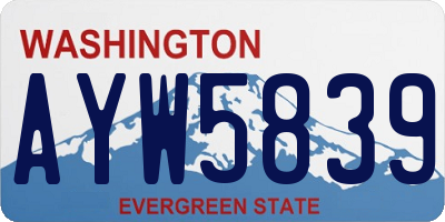 WA license plate AYW5839