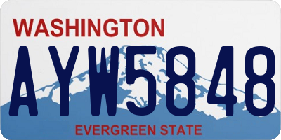 WA license plate AYW5848