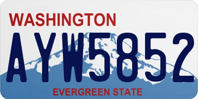 WA license plate AYW5852
