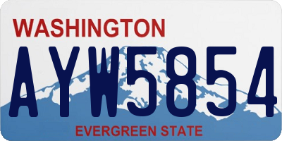 WA license plate AYW5854