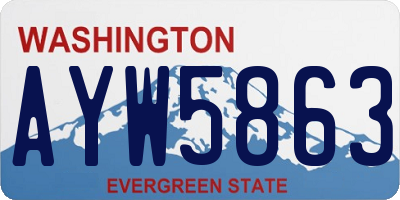 WA license plate AYW5863