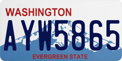 WA license plate AYW5865