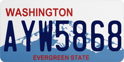 WA license plate AYW5868