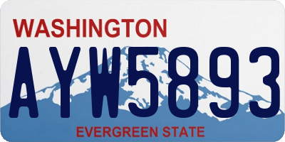 WA license plate AYW5893