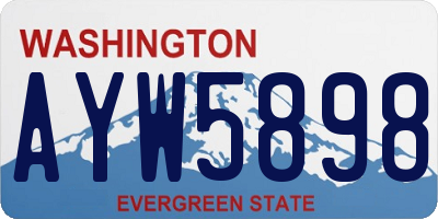 WA license plate AYW5898