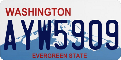 WA license plate AYW5909