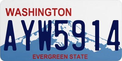 WA license plate AYW5914