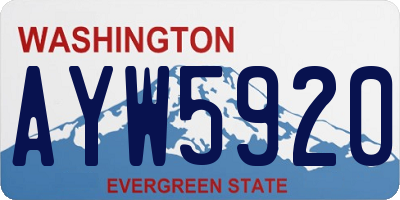 WA license plate AYW5920