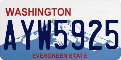 WA license plate AYW5925