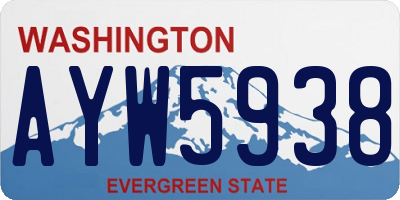 WA license plate AYW5938