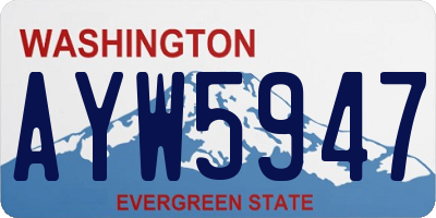 WA license plate AYW5947