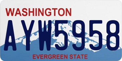 WA license plate AYW5958