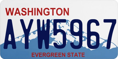 WA license plate AYW5967