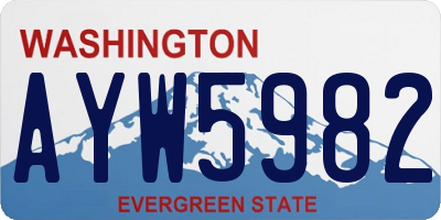 WA license plate AYW5982
