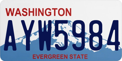 WA license plate AYW5984