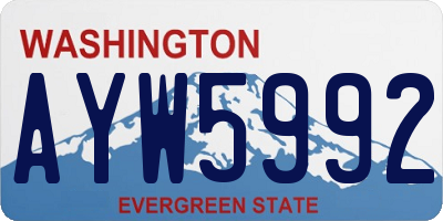 WA license plate AYW5992