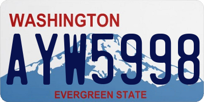 WA license plate AYW5998