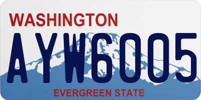 WA license plate AYW6005
