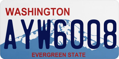 WA license plate AYW6008