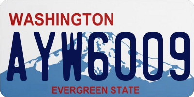 WA license plate AYW6009