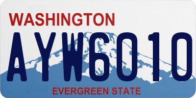 WA license plate AYW6010