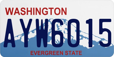 WA license plate AYW6015