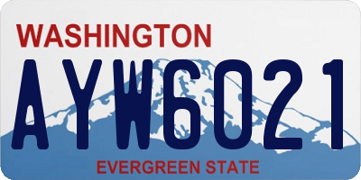 WA license plate AYW6021