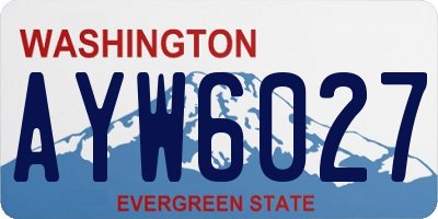 WA license plate AYW6027