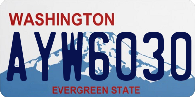 WA license plate AYW6030