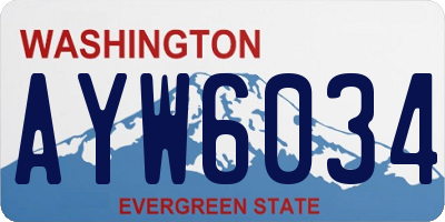 WA license plate AYW6034