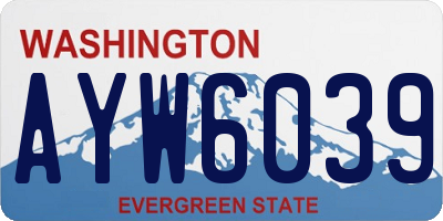 WA license plate AYW6039