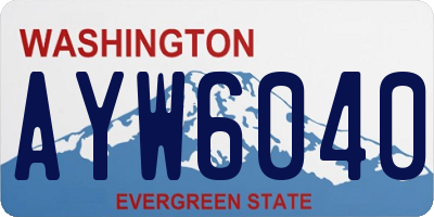 WA license plate AYW6040