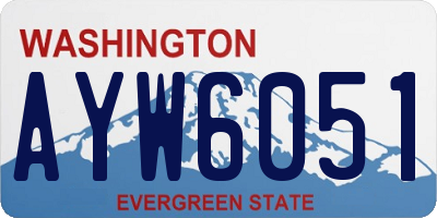 WA license plate AYW6051